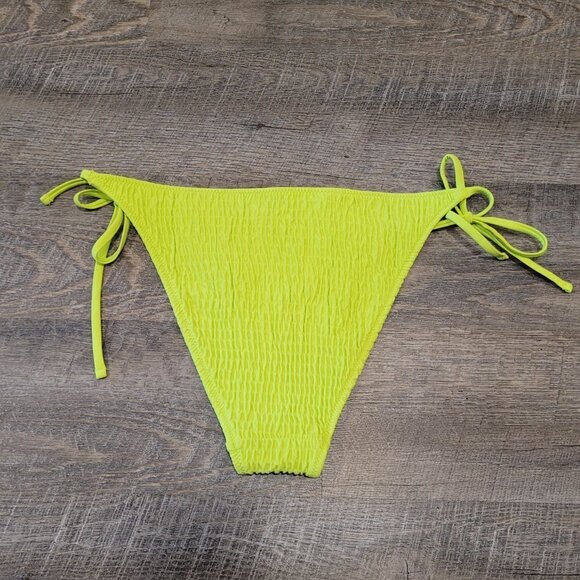 NWT AERIE | Smocked Tie Cheeky Bikini Bottom | Sz. M - Picture 9 of 10